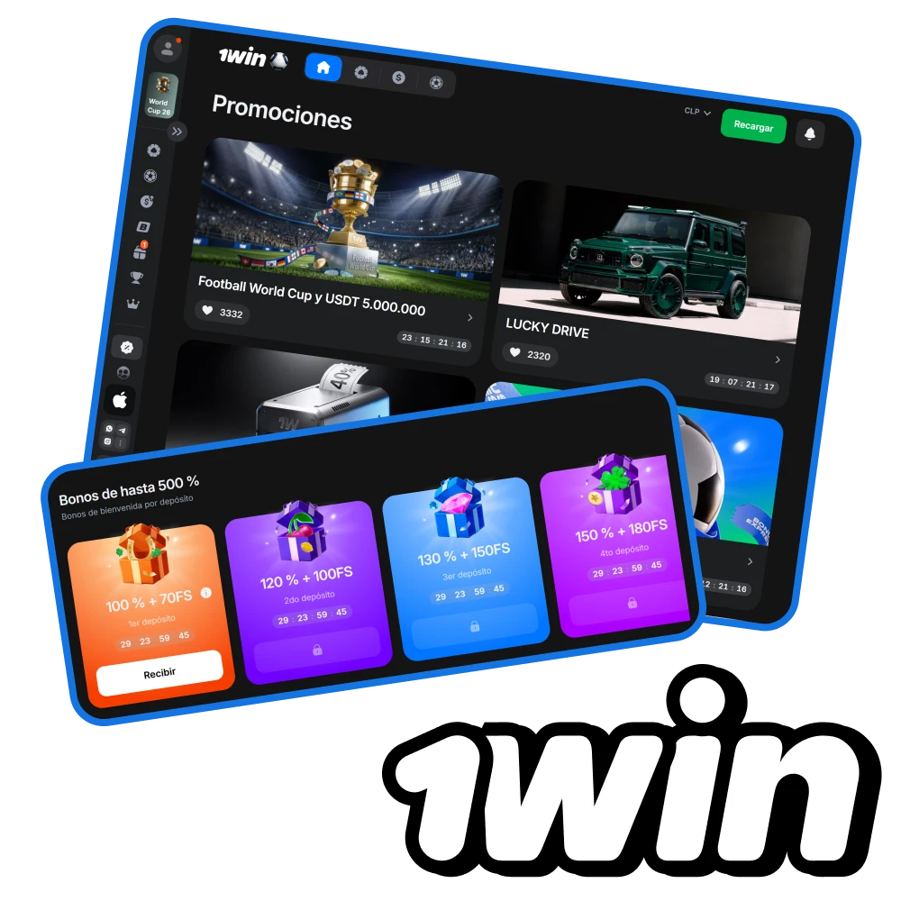 Aprovecha el increíble paquete de bonos de bienvenida que 1win ha preparado para ti.