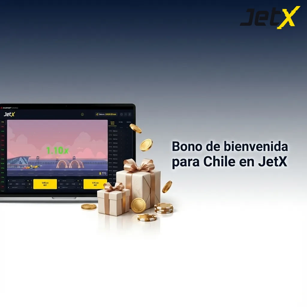 Banner de JetX Chile: bono de bienvenida hasta 600% en los primeros 4 depósitos; aplica rollover y términos.