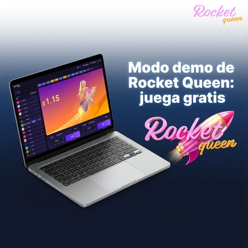 Rocket Queen en modo demo: pantalla con saldo virtual para practicar estrategia y medir el multiplicador sin dinero real.