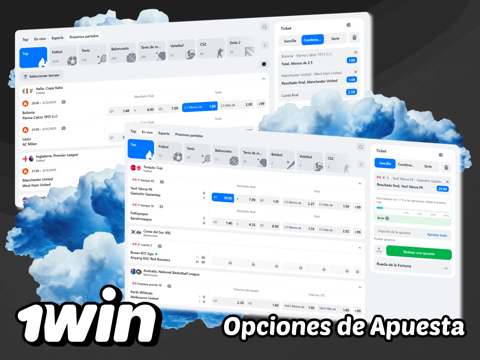 Echa un vistazo a las populares opciones de apuestas en 1win.