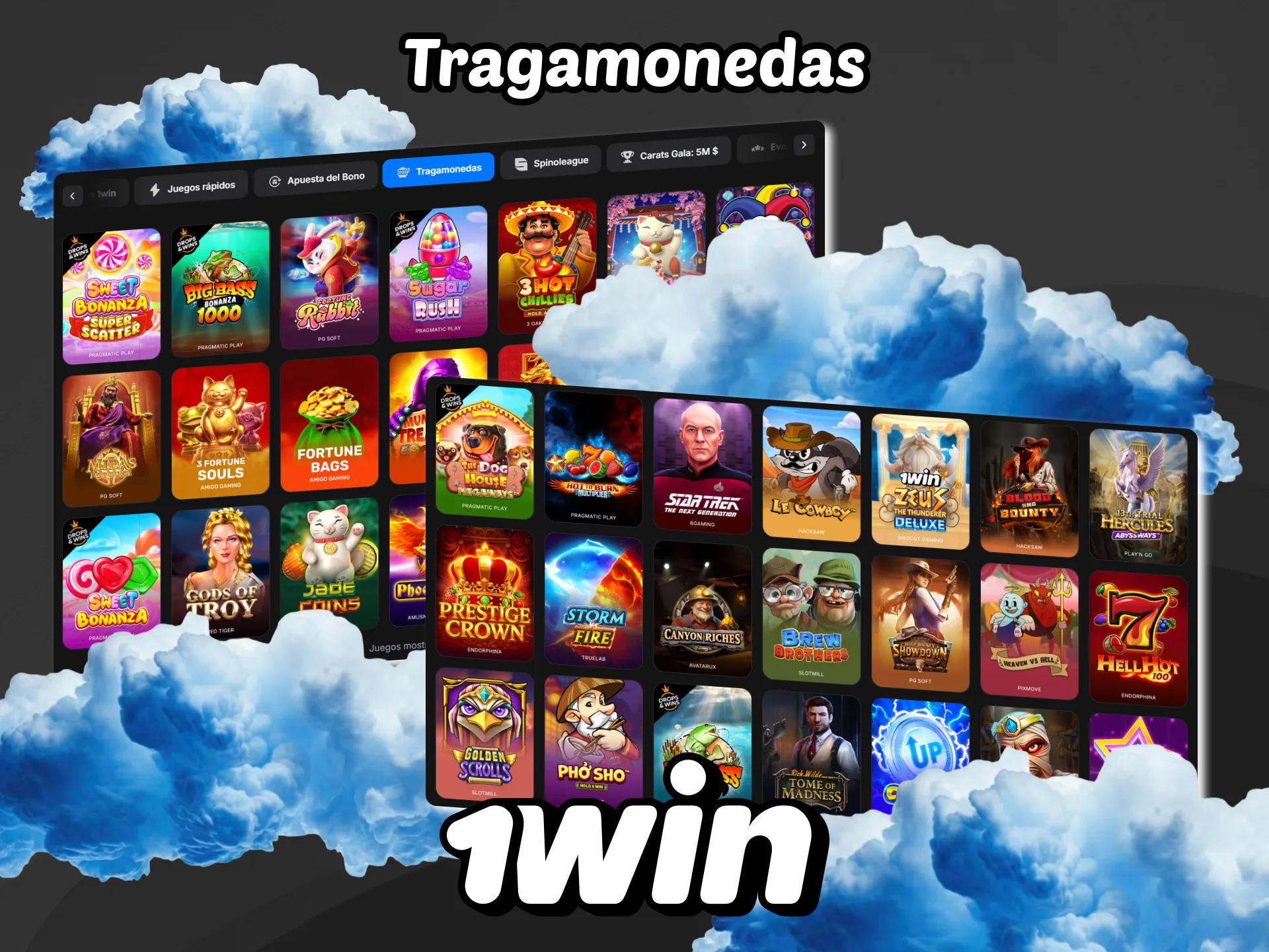 Elige las tragamonedas en las que quieres jugar en el casino 1win.