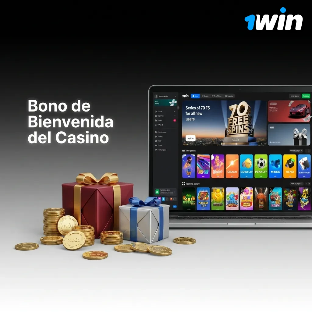 Casino welcome bonus offer showing deposit match percentages and free spins rewards up to 1,920,000 CLP