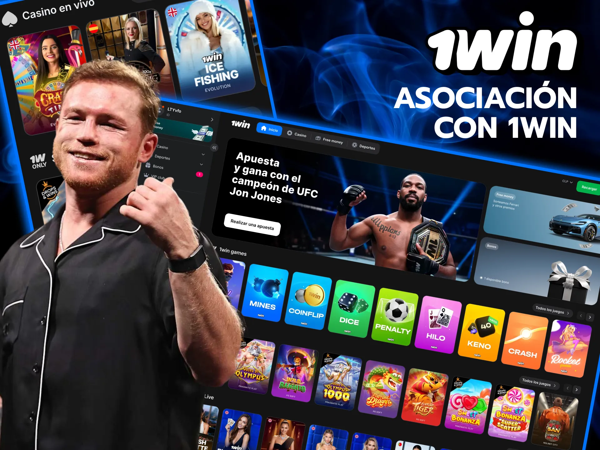1win coopera con atletas de élite para promover su marca.