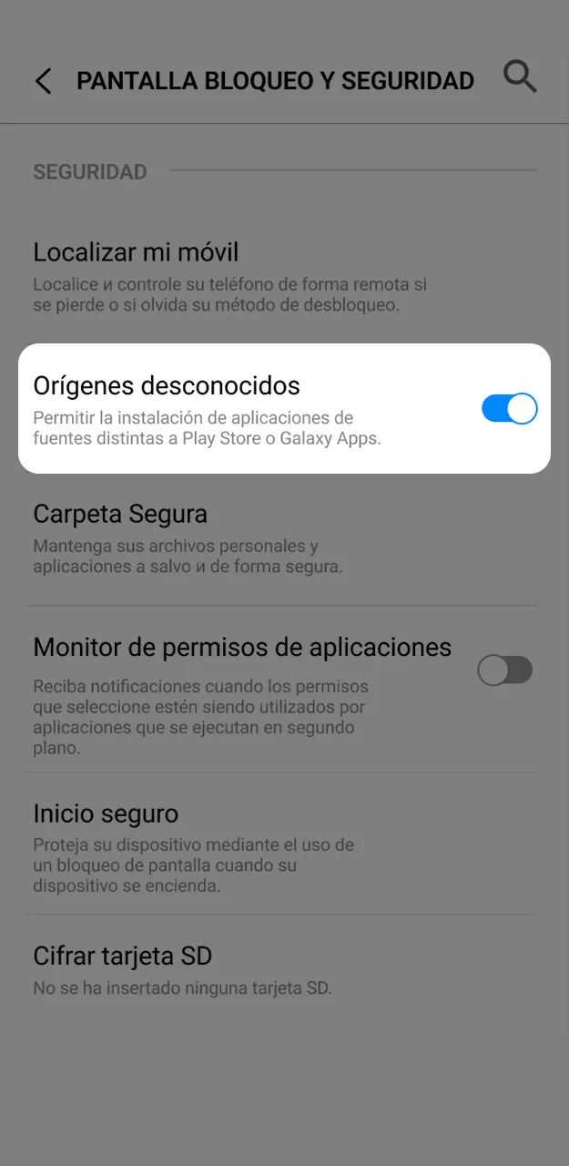 Configura los permisos de tu móvil para poder instalar Balloon con 1win.