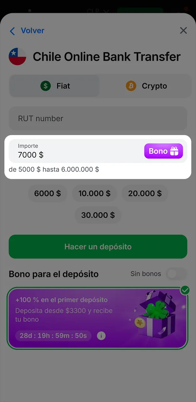 Selecciona tu método financiero preferido para validar el código de bono en 1win.