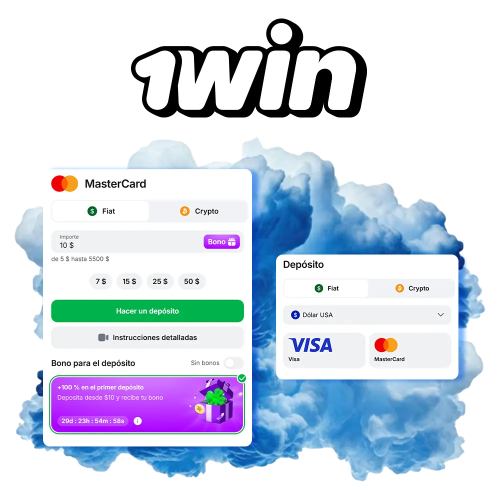 Recarga tu cuenta en 1win y juega a cualquier juego.