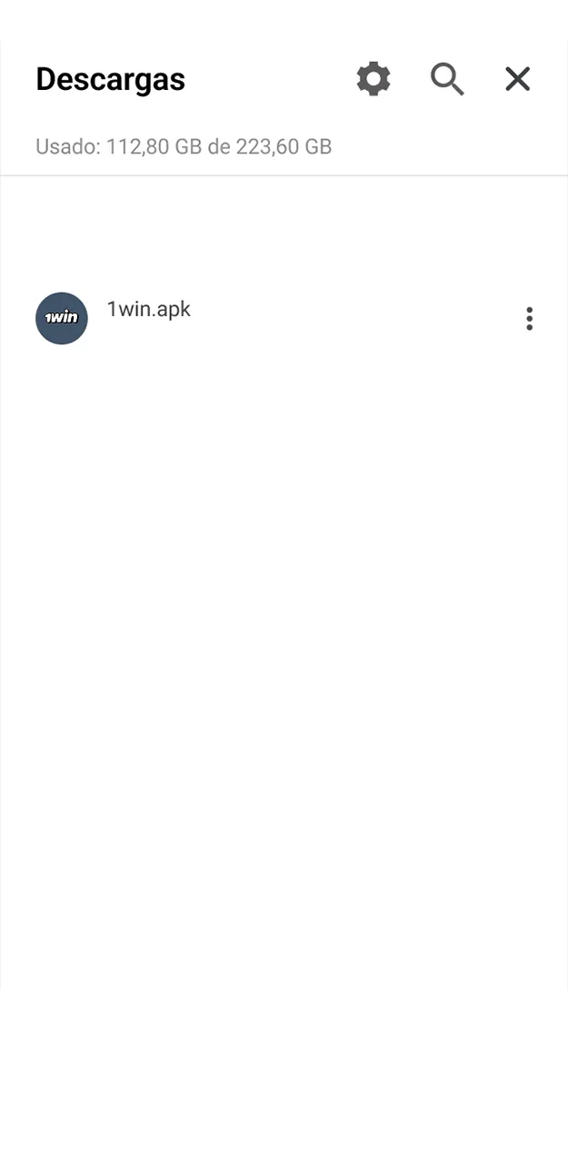 Inicia la instalación de la aplicación 1win para jugar a Lucky Jet.