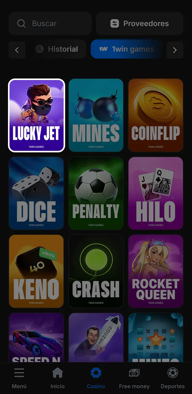 Crea una nueva cuenta en 1win para jugar a Lucky Jet.