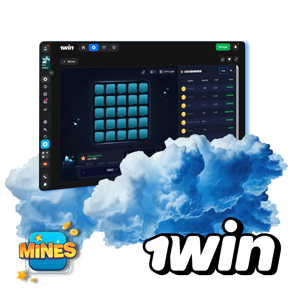 Haz un depósito y gana en el juego Mines de 1win.