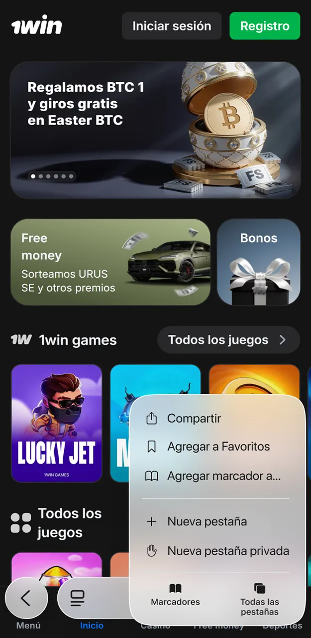 Descarga la aplicación Mines de 1win.