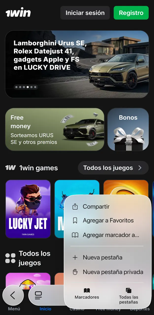 Accede a Rocket Queen en la aplicación 1win.