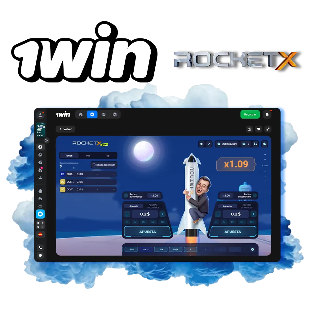 Juega al emocionante Rocket X en 1win.
