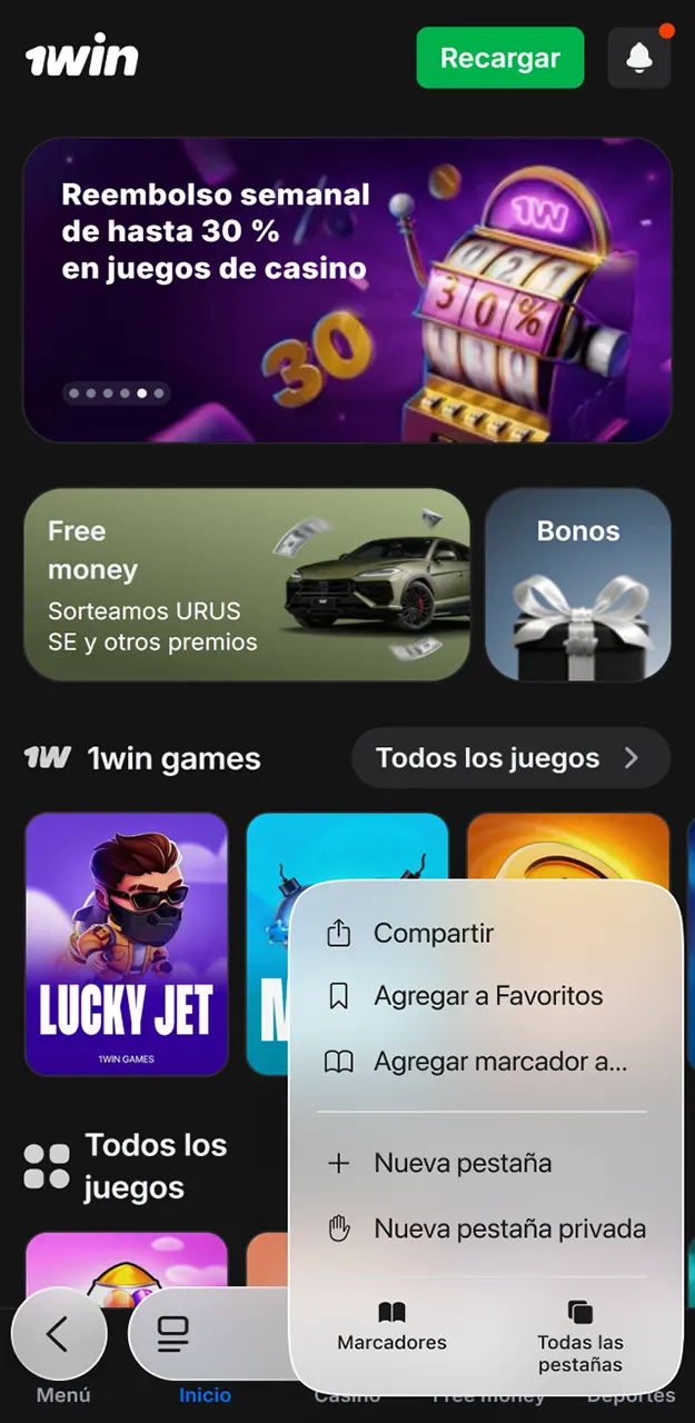 Descubre cómo descargar la aplicación 1win para jugar a Rocket X.