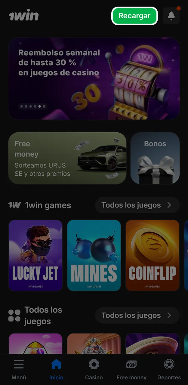Haz un depósito y juega a Rocket X en 1win.