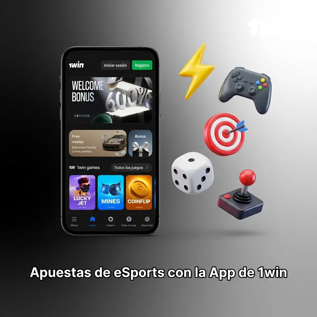 App móvil 1win para apuestas de eSports en Android e iOS con mercados en vivo y acumulador disponible en Chile